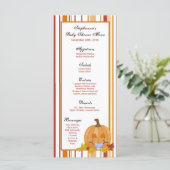 25 Menukaarten Najaar Herfst pompoen Baby Menu (Staand voorkant)