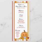 25 Menukaarten Najaar Herfst pompoen Baby Menu (Voorkant)