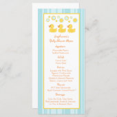 25 Menukaarten Rubber Ducky Bubbles Menu (Voorkant / Achterkant)