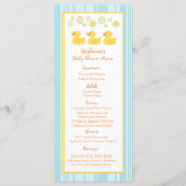 25 Menukaarten Rubber Ducky Bubbles Menu (Voorkant)