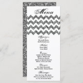 25 menukaarten Silver Glitter Chevron Zig Zag Prin Menu (Voorkant / Achterkant)