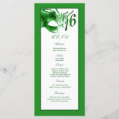 25 menukaarten Sweet 16 Green Party Menu (Voorkant)