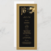 25 Menukaarten Sweet 16 Paarse Gold Party Menu (Voorkant / Achterkant)