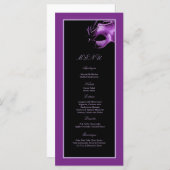 25 Menukaarten Sweet 16 Paarse Lila Black Party Menu (Voorkant / Achterkant)