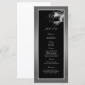 25 menukaarten - Sweet 16 Silver Black Party Menu (Voorkant / Achterkant)