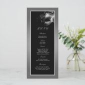 25 menukaarten - Sweet 16 Silver Black Party Menu (Staand voorkant)