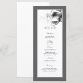 25 menukaarten Sweet 16 Silver White Party Menu (Voorkant / Achterkant)