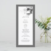 25 menukaarten Sweet 16 Silver White Party Menu (Staand voorkant)