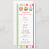 25 Menukaarten Tea Party roze pastaart Menu (Voorkant / Achterkant)