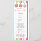 25 Menukaarten Tea Party roze pastaart Menu (Voorkant)