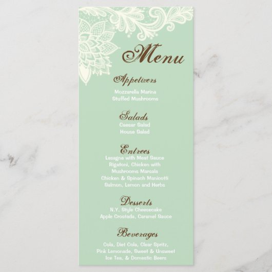 25 Menukaarten  Victoriaans met oogwenk Menu (Voorkant)