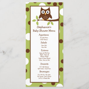 25 Menukaarten Woodland Friends Owl Menu