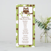25 Menukaarten Woodland Friends Owl Menu (Staand voorkant)
