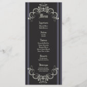 25 Menukaarten Zwart Stropdas Affair Filigree Scro Menu (Voorkant)