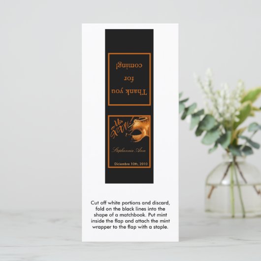 25 Mint Matchbooks Mis XV Oranje zwart (Staand voorkant)