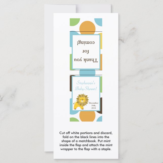 25 Mint Matchbooks Oerwoud King Lion Safari Zoo (Voorkant)