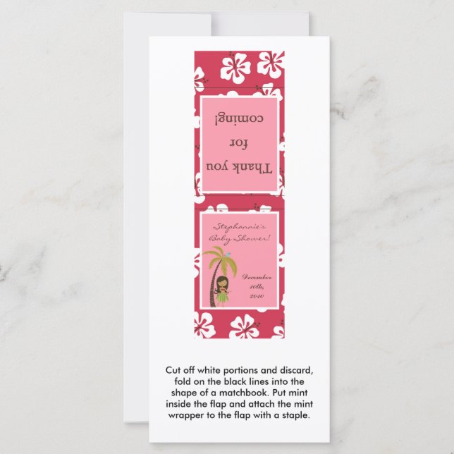 25 Mint Matchbooks Roze Hawaiian Luau Tropical (Voorkant)