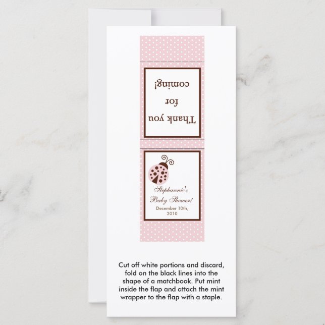 25 Mint Matchbooks Roze lieveheersbeestje (Voorkant)