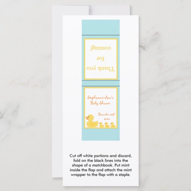 25 Mint Matchbooks Rubber Ducky Bubbles (Voorkant)