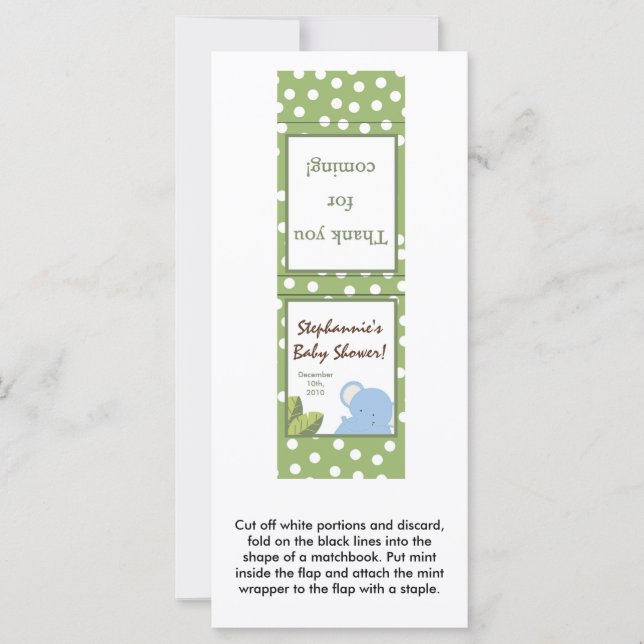 25 Mint Matchbooks Safari Oerwoud Olifant Groen (Voorkant)