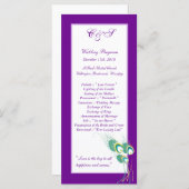 25 Moderne Paarse Peacock bruiloft programma's (Voorkant / Achterkant)