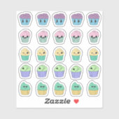 25 Mooie Kawaii Cupcake Stickers Vel (Vel)