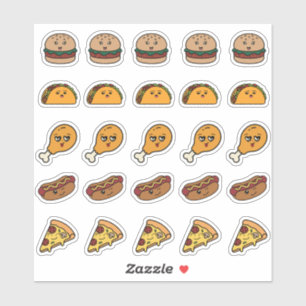 25 Mooie Kawaii Fastfoodstickers Vel Sticker