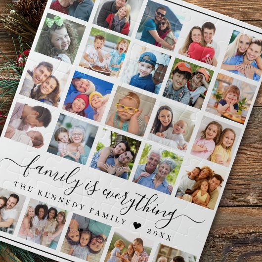25 Multi Fotocollage Quote Familienaam Legpuzzel