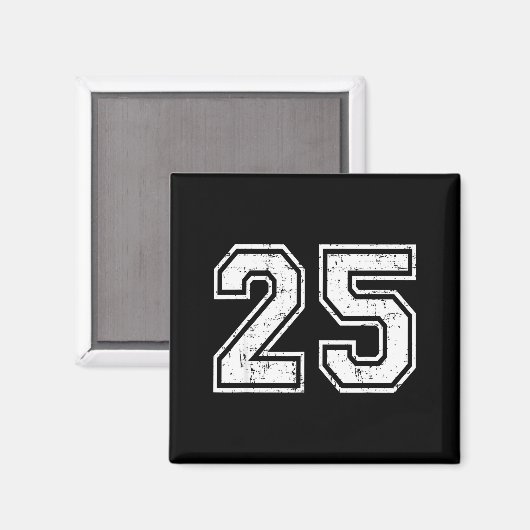25 Number Twenty-five Team Srts Nge Varsity Matchi Magneet (Voorkant / Achterkant)