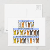 25 oktober Verjaardag Schattigee Cartoon Katten Briefkaart (Voorkant / Achterkant)