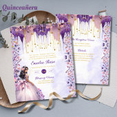 25 Paarse Goud Glitter Quinceanera Jurk Bloemig Flyer