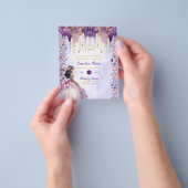 25 Paarse Goud Glitter Quinceanera Jurk Bloemig Flyer (Hand)