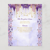 25 Paarse Goud Glitter Quinceanera Jurk Bloemig Flyer (Achterkant)