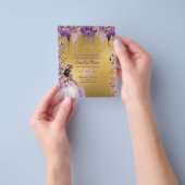 25 Paarse Gouden Sparkle Quinceanera Jurk Bloemen Flyer (Hand)