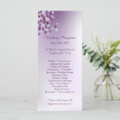 25 Paarse huwelijksprogramma's rond diamant Programmakaart (Staand voorkant)