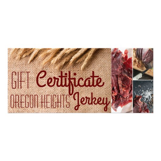 25 Pack Business Gift Certificate Wheat on Burlap Reclamekaart (Voorkant)