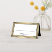 25 Pack Classic Black & Gold Bordered Escort Cards Plaatskaartje (Voorkant)