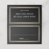 25 Pack Elegant Border Black & Gold Escort Cards Plaatskaartje (Buitenkant ongevouwen)