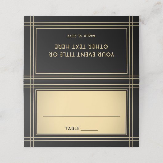 25 Pack Elegant Classic Black & Gold Escort Cards Plaatskaartje (Buitenkant ongevouwen)