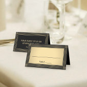 25 Pack Elegant Classic Black & Gold Escort Cards Plaatskaartje