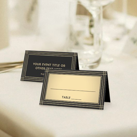 25 Pack Elegant Classic Black & Gold Escort Cards Plaatskaartje