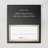 25 Pack Elegant Modern Black & Gold Escort Cards Plaatskaartje (Buitenkant ongevouwen)