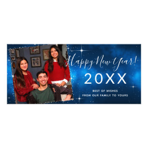 25 Pack Happy New Year-fotokaarten   Modern script Reclamekaart