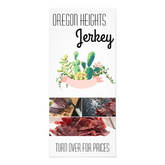 25 Pack Zakelijke prijslijst Bohemian Cactus Succu Reclamekaart (Voorkant)