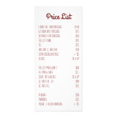 25 Pack Zakelijke prijslijst Tarwe op Burlap Sack Reclamekaart (Achterkant)