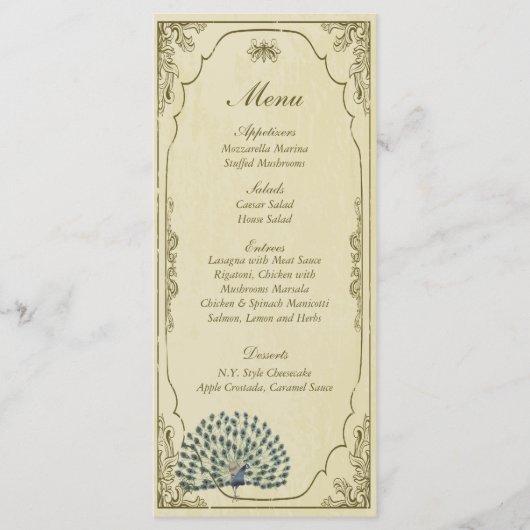 25  Pauw Wedding Menu Labels (Voorkant)