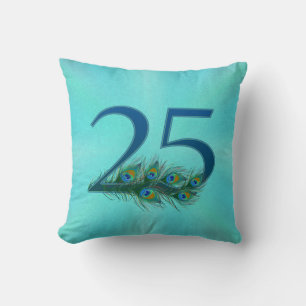 25 Pauwveer Verjaardag Jubileum Elegant Kussen