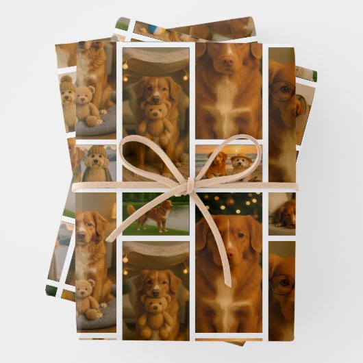 25 Photo Collage Personalized Template Inpakpapier Vel (In situ)