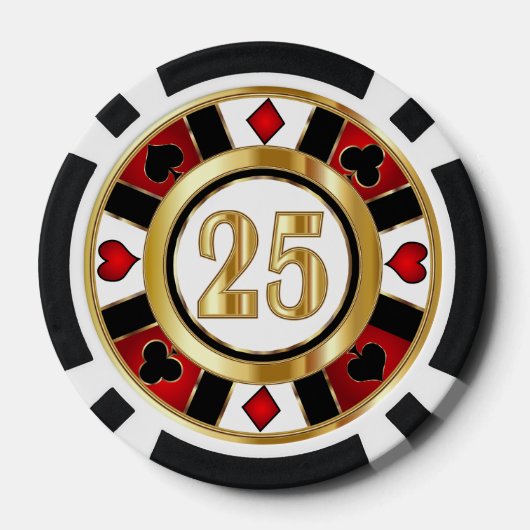 25 Rode Casino Chip Las Vegas (Achterkant)