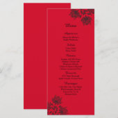 25 rode en zwarte bloemenmenu Kaarten (Voorkant / Achterkant)